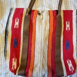 Mcfadin Wool Tote Navajo Indian Blanket Style